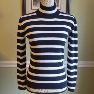 Tommy Hilfiger Striped Mock Turtleneck Sweater
